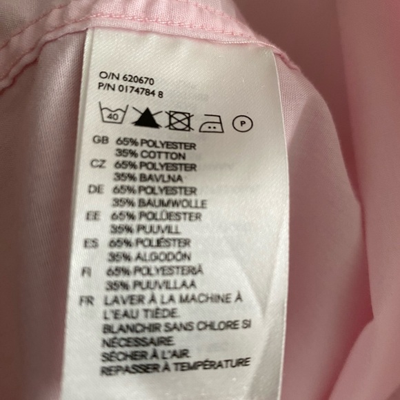 Men’s H&M Easy Iron Men’s Long Sleeve Button  Up Pink Shirt Size M - Picture 4 of 6